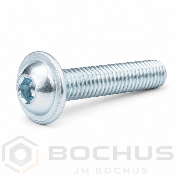 ISO 7380-2  Śruba z łbem kulistym z kołnierzem, Klasa 10.9, Ocynk.jpg